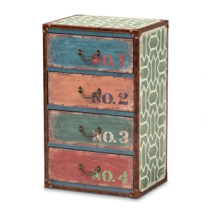 Baxton Studio Amandine Multicolor 4-Drawer Accent Chest