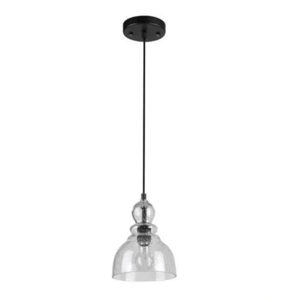 BELDI Tacoma Black Modern/Contemporary Seeded Glass Globe Pendant Light