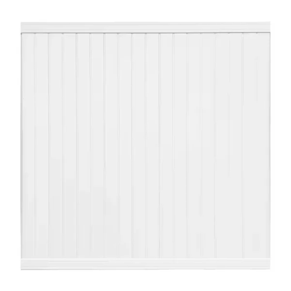 Belfast 6 ft. x 6 ft. White Vinyl Fence Panel