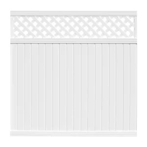 Belfast 6 ft. x 6 ft. White Vinyl Lattice Top Fence Panel
