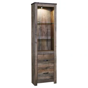 Benzara Contemporary/Modern Brown Wood China Cabinet with Wine Storage T726925184