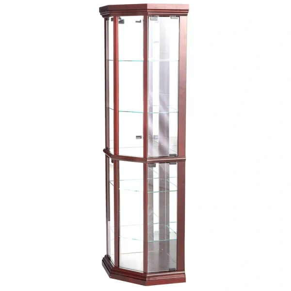 Benzara Contemporary/Modern Brown Wood Curio Cabinet