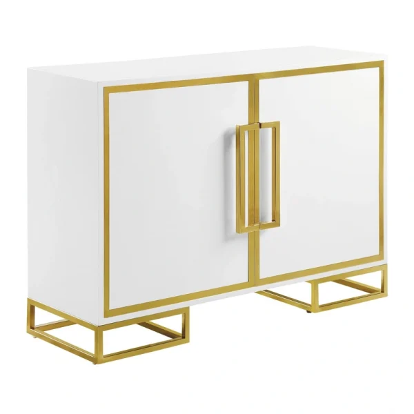 Benzara Contemporary/Modern White Wood China Cabinet with Wine Storage