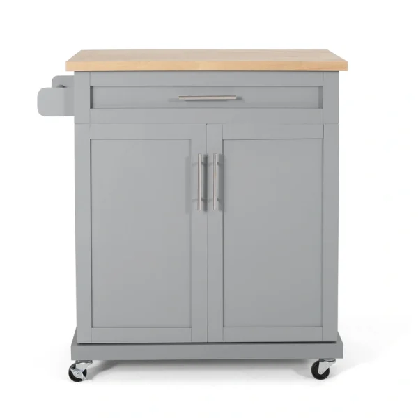 Best Selling Home Decor Gray Mdf Base with Mdf Top Rolling Kitchen Cart (18-in x 32-in x 34.5-in)