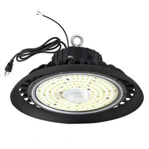 Bieuoram 150-Watt Integrated LED Dimmable Balck High Bay Light 24000LM 5000K Daylight Commercial UFO High Bay Light, IP65 (1Pack)