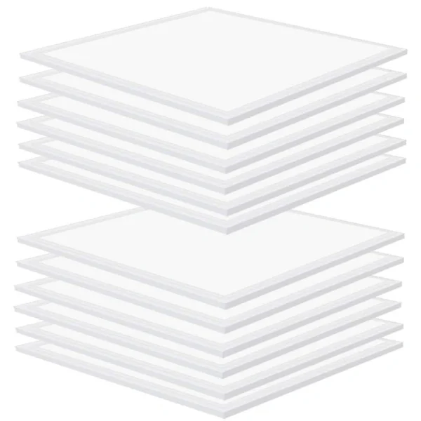 Bieuoram 2 ft. x 2 ft. 5800 Lumens Integrated LED Flat Panel Light, 5000K Daylight Dimmable Commercial Light for Office (12-Pack)