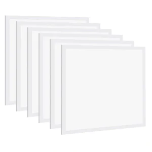 Bieuoram 2 ft. x 2 ft. 5800 Lumens Integrated LED Panel Light, 5000K Daylight, Dimmable 2×2 Recessed Edge-Lit Fixture (6-Pack)
