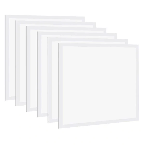 Bieuoram 2 ft. x 2 ft. 5800 Lumens Integrated LED Panel Light, 5000K Daylight, Dimmable 2×2 Recessed Edge-Lit Fixture (6-Pack)