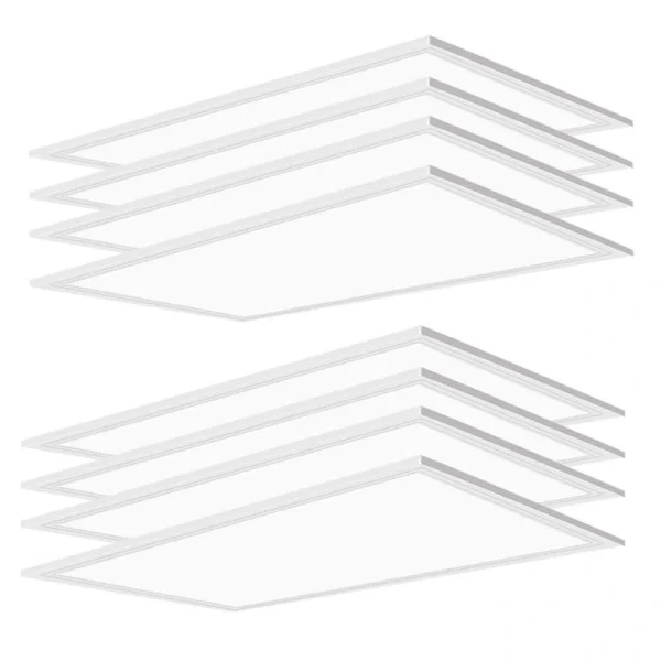 Bieuoram 2 ft. x 4 ft. 7800-Lumens Integrated LED Panel Light, 5000K White Color (8-Pack)