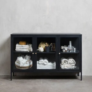Black Contemporary/Modern Stainless Steel Media Cabinet T726925154