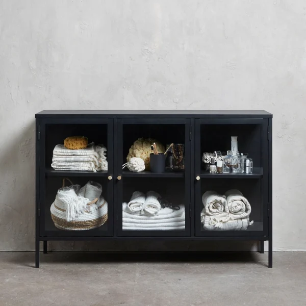 Black Contemporary/Modern Stainless Steel Media Cabinet T726925154