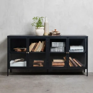 Black Contemporary/Modern Stainless Steel Media Cabinet T726925155