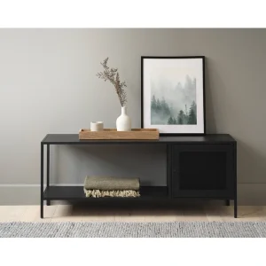 Black Contemporary/Modern Stainless Steel Media Cabinet T726925156