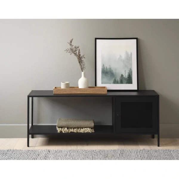 Black Contemporary/Modern Stainless Steel Media Cabinet T726925156