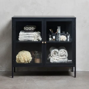 Black Contemporary/Modern Stainless Steel Media Cabinet T726925157