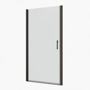Boosicavelly 28 in. W x 72 in. H Pivot Semi-Frameless Shower Door in Matte Black Finish with Tempered Glass