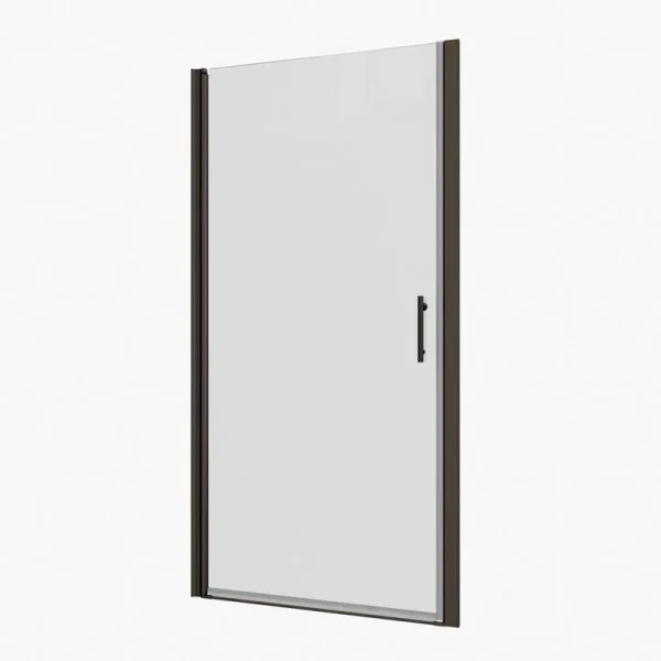 Boosicavelly 28 in. W x 72 in. H Pivot Semi-Frameless Shower Door in Matte Black Finish with Tempered Glass