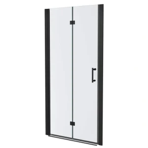 Boosicavelly 30 in. W x 72 in. H Bifold Semi-Frameless Shower Door in Black Finish with Clear Glass
