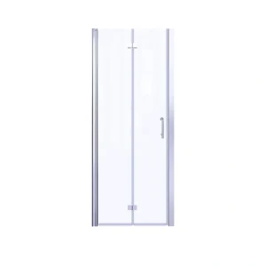 Boosicavelly 30 in. W x 72 in. H Bifold Semi-Frameless Shower Door in Chrome Finish with Clear Glass