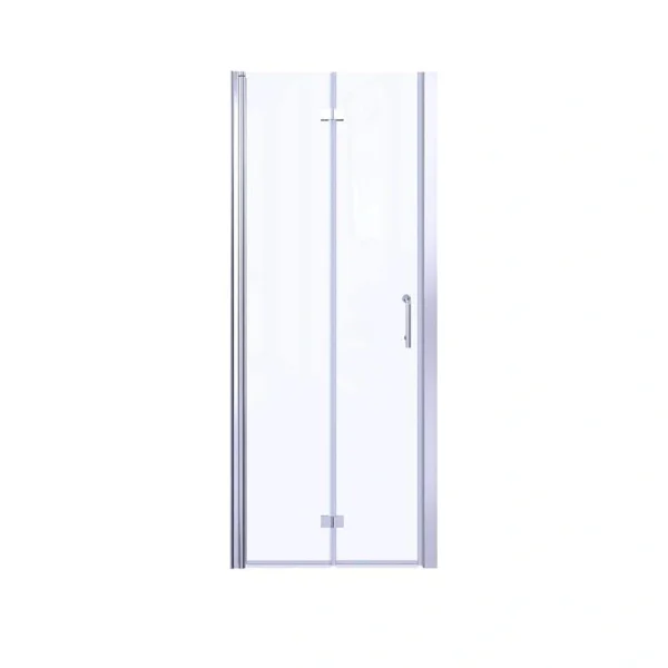 Boosicavelly 30 in. W x 72 in. H Bifold Semi-Frameless Shower Door in Chrome Finish with Clear Glass