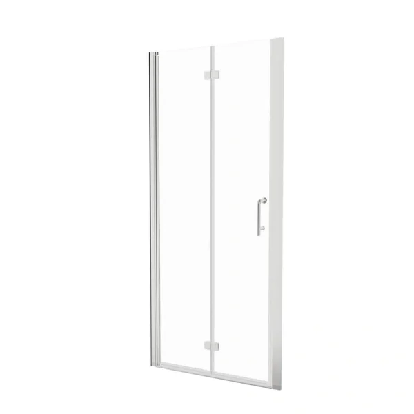 Boosicavelly 32 in. W x 72 in. H Bifold Semi-Frameless Shower Door in Brushed Nickel Finish with Clear Glass