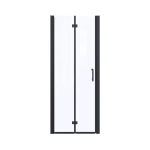 Boosicavelly 32 in. W x 72 in. H Bifold Semi-Frameless Shower Door in Matte Black Finish with Clear Glass