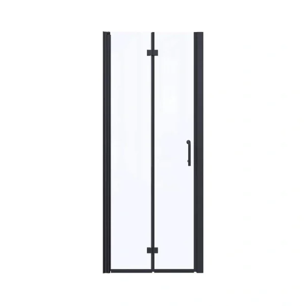 Boosicavelly 32 in. W x 72 in. H Bifold Semi-Frameless Shower Door in Matte Black Finish with Clear Glass