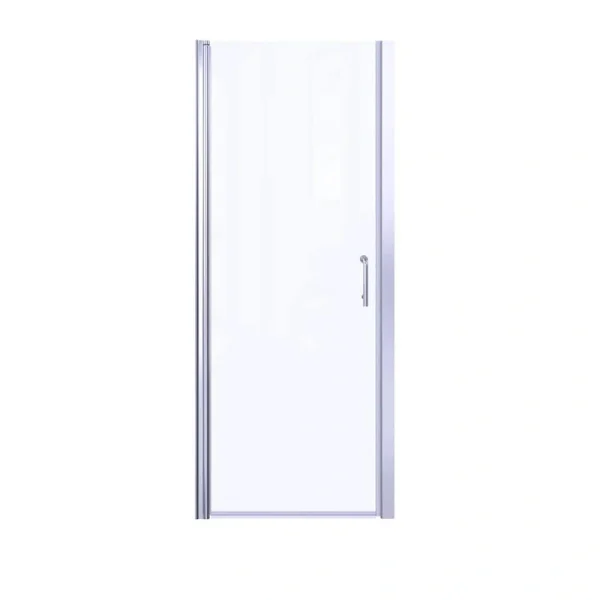 Boosicavelly 32 In. W x 72 In. H Pivot Semi-Frameless Shower Door in Chrome with Clear Glass
