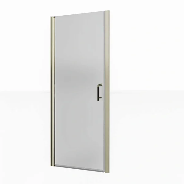 Boosicavelly 32 in. W x72 in. H Semi-Frameless Pivot Shower Door in Brushed Nickel with Clear Glass