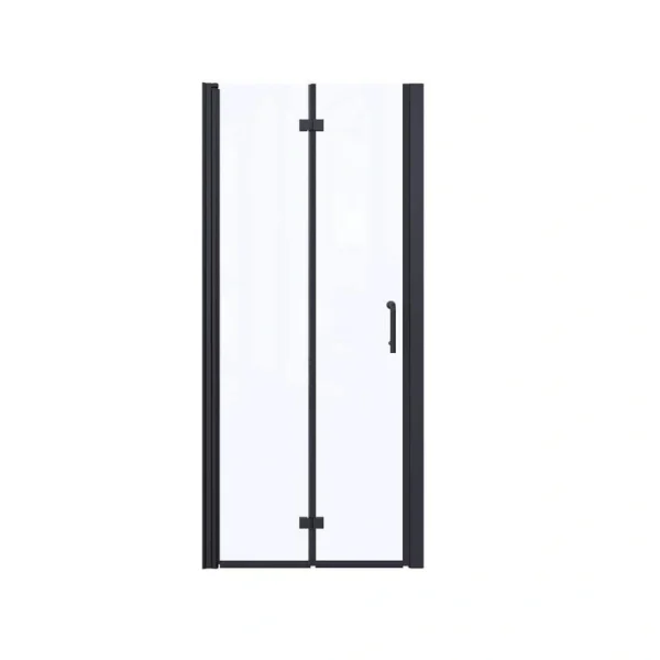 Boosicavelly 34 in. W x 72 in. H Bifold Semi-Frameless Shower Door in Matte Black Finish with Clear Glass