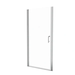 Boosicavelly 34 In. W x 72 In. H Pivot Semi-Frameless Pivot Shower Door in Chrome with Clear Glass