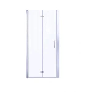 Boosicavelly 36 in. W x 72 in. H Bifold Semi-Frameless Shower Door in Chrome Finish with Clear Glass