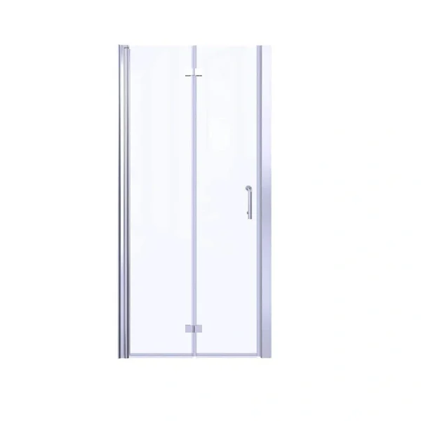 Boosicavelly 36 in. W x 72 in. H Bifold Semi-Frameless Shower Door in Chrome Finish with Clear Glass