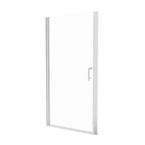 Boosicavelly 36 in. W x 72 in. H Pivot Semi-Frameless Shower Door in Brushed Finish with Clear Glass