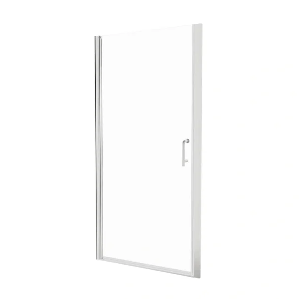 Boosicavelly 36 in. W x 72 in. H Pivot Semi-Frameless Shower Door in Brushed Finish with Clear Glass