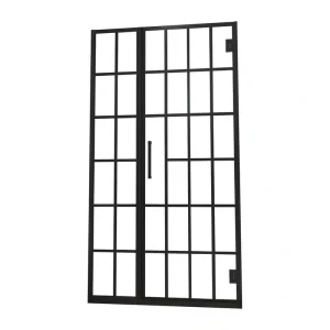 Boosicavelly 41 in. W x 72 in. H Pivot Framed Shower Door in Matte Black Finish with Tempered Glass