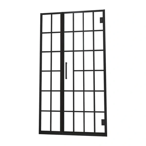 Boosicavelly 41 in. W x 72 in. H Pivot Framed Shower Door in Matte Black Finish with Tempered Glass