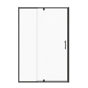 Boosicavelly 60 in. W x 71 in. H Pivot Semi-Frameless Shower Door in Matte Black Finish with Tempered Glass