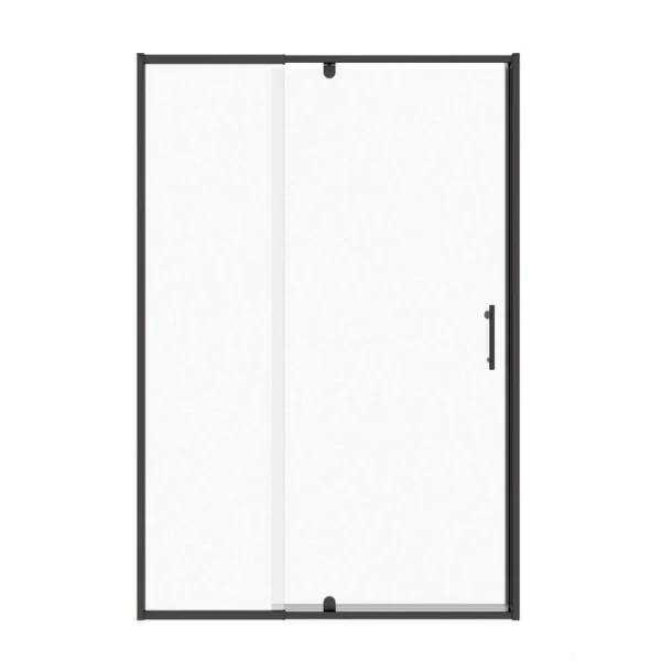 Boosicavelly 60 in. W x 71 in. H Pivot Semi-Frameless Shower Door in Matte Black Finish with Tempered Glass