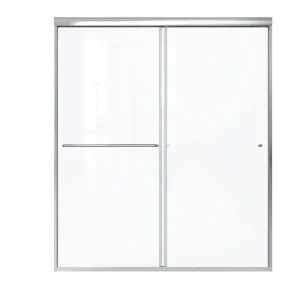 Boosicavelly 60 in. W x 72 in. H Sliding Framed Shower Door in Brushed Nickel Finish with Tempered Glass