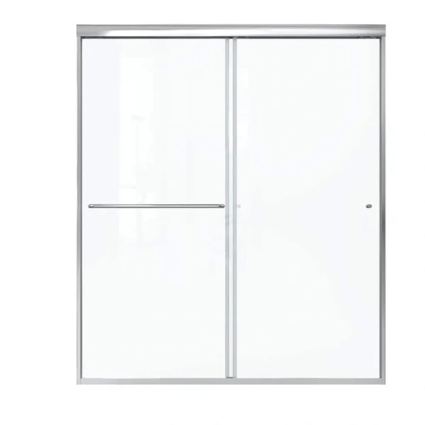 Boosicavelly 60 in. W x 72 in. H Sliding Framed Shower Door in Brushed Nickel Finish with Tempered Glass