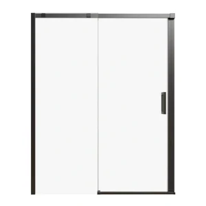 Boosicavelly 60 in. W x 74 in. H Single Sliding Framed Shower Door in Matte Black Finish with Clear Tempered Glass