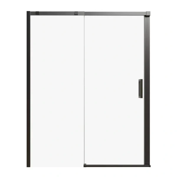 Boosicavelly 60 in. W x 74 in. H Single Sliding Framed Shower Door in Matte Black Finish with Clear Tempered Glass