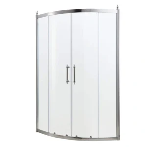 Boosicavelly Double Sliding Semi Frameless Corner Shower Enclosure in Chrome Finish 36 in. W x 75 in. H