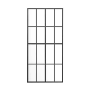 Boosicavelly Fixed Framed Shower Door in Black Finish with Tempered Glass 34 in. W x 72 in. H