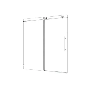 Boosicavelly Single Sliding Frameless Shower Door in Brushed Nickel Finish with Frosted Glass 60 in. W x 76 in. H