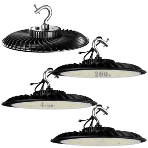 bulbeats 200W LED High Bay Light 30000LM High Bay LED Shop Lights AC100-277V Commercial Bay Lighting with 3 ft. Cable 4Pack