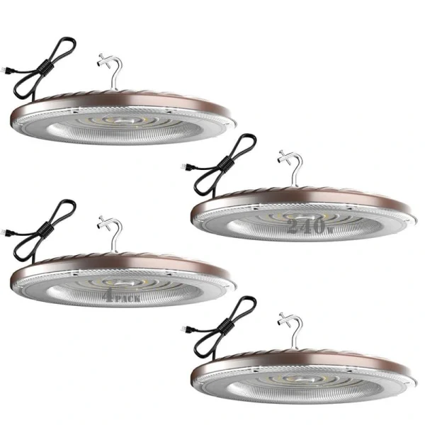 bulbeats 4Pack of 240W LED High Bay Light 36000LM High Bay LED Shop Lights AC100-277V Commercial Bay Lighting for Warehouse