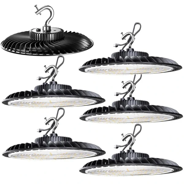 bulbeats 6-Pack of 250-Watt LED High Bay Light 37500LM High Bay LED Shop Lights AC100-277V Commercial Bay Lighting for Warehouse