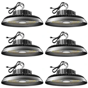 bulbeats 6Pack of LED High Bay Light 350W 52500LM High Bay LED Shop Lights AC100-277V UFO LED Lights for Garage